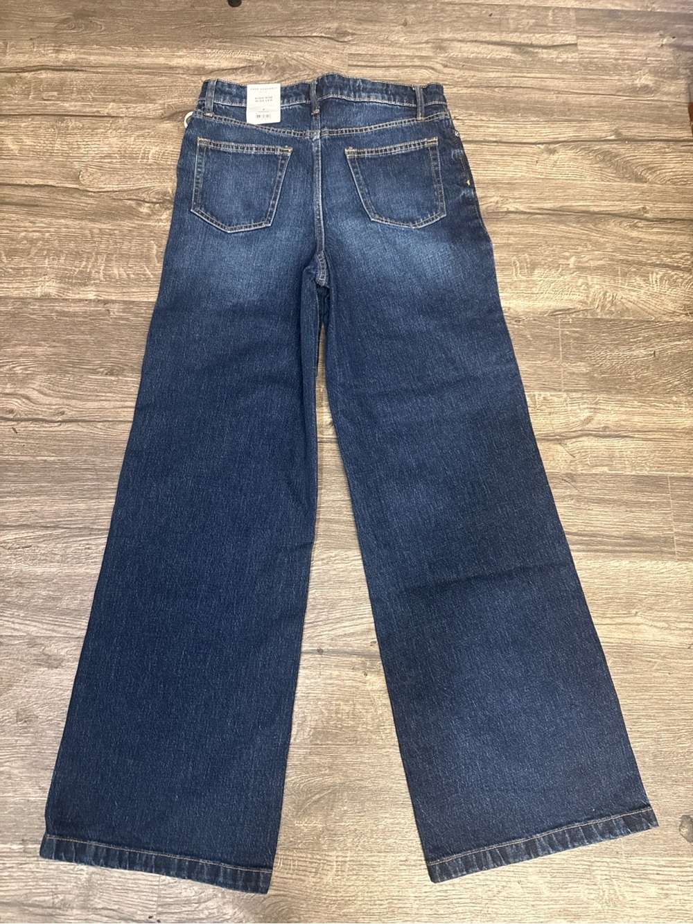 NWT Free Assembly High Rise Wide Leg Jeans Size 2 Dark Indigo - Picture 4 of 9